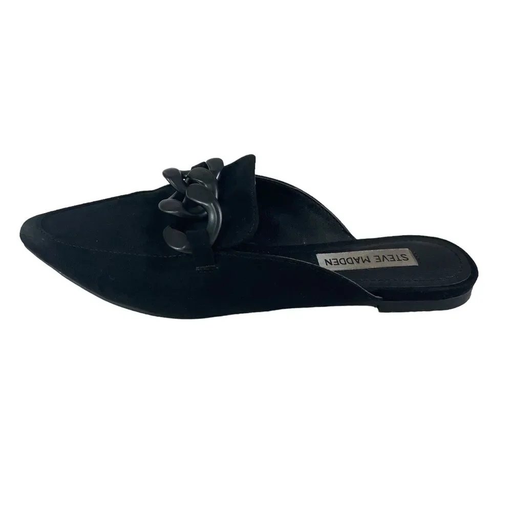 Steve Madden Women's Suede Slip On Slides Shoes Finn Model SZ/6M